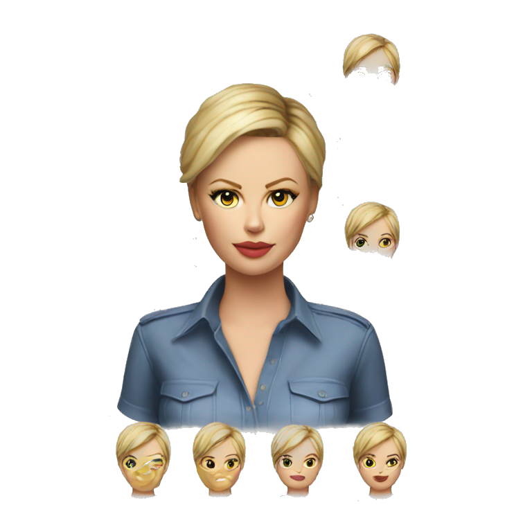 ultra realistic charlize theron wearing shirt | AI Emoji Generator