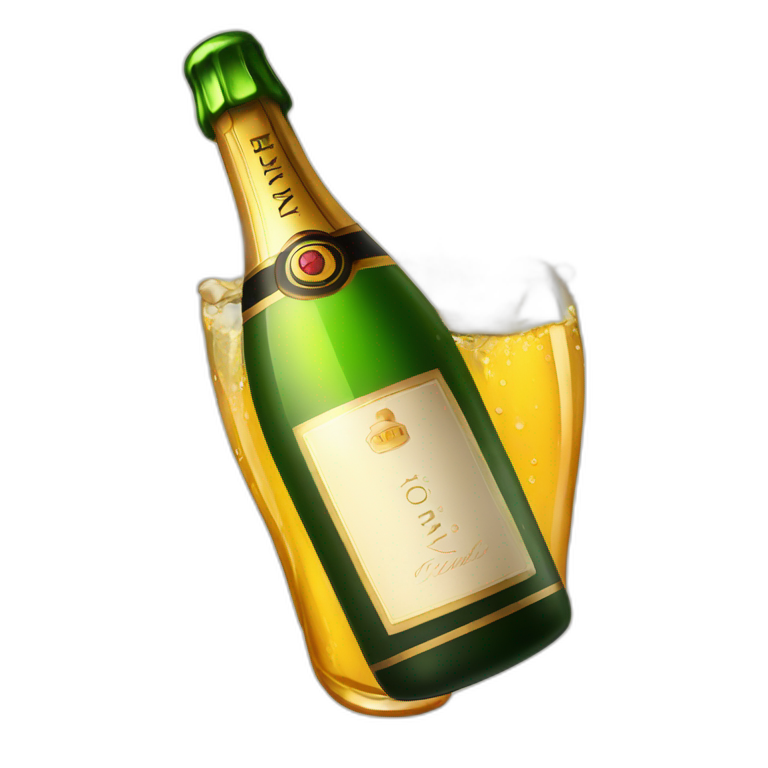 Champagne bottle popping | AI Emoji Generator