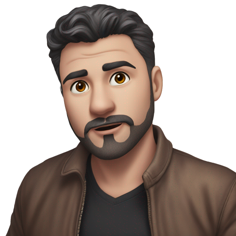 serious boy in black shirt | AI Emoji Generator