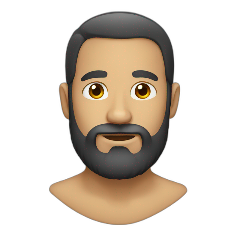 Man padlock beard side looking | AI Emoji Generator