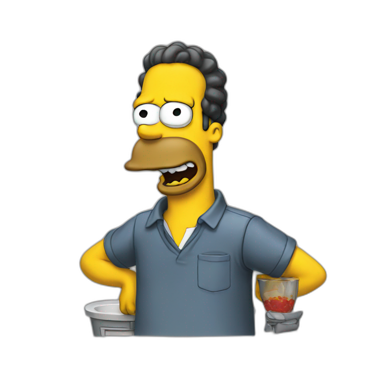 simpsons with phone | AI Emoji Generator