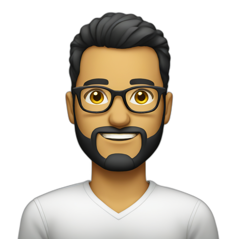 white entreprenuer with yellow tinted glasses and black hair | AI Emoji ...