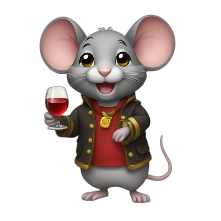 mouse holding wine  AI Emoji Generator