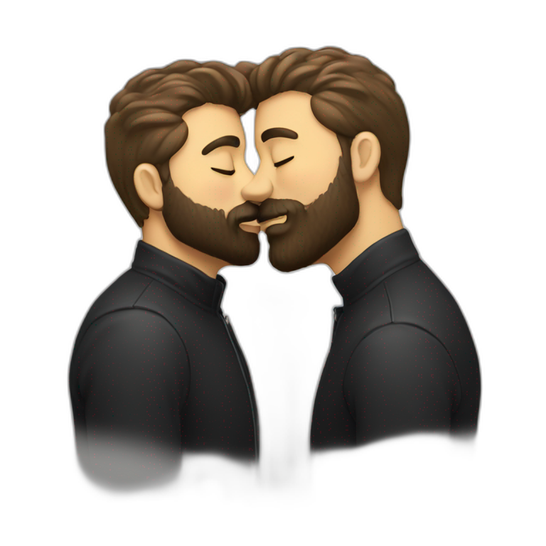 White Gay Kiss Love Ai Emoji Generator 1374