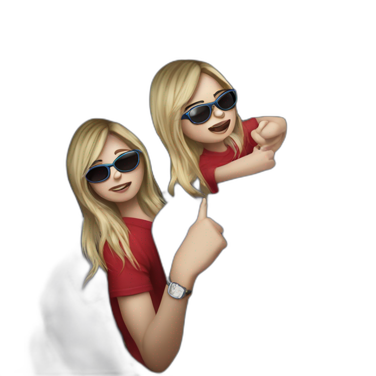 Blonde Girl With Laptop And Glasses Ai Emoji Generator 5237