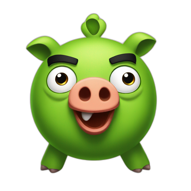 The green king pig from Angry Birds rules the birds | AI Emoji Generator