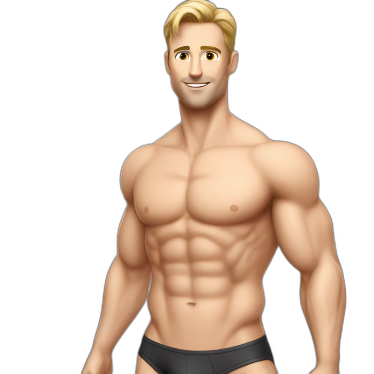 Sexy Fit Pose Gingerbrunette Caucasian Gayharness Man Ai Emoji Generator 6178