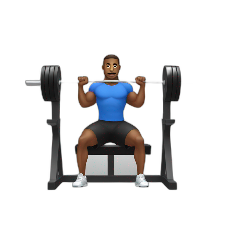 Strong man bench press AI Emoji Generator