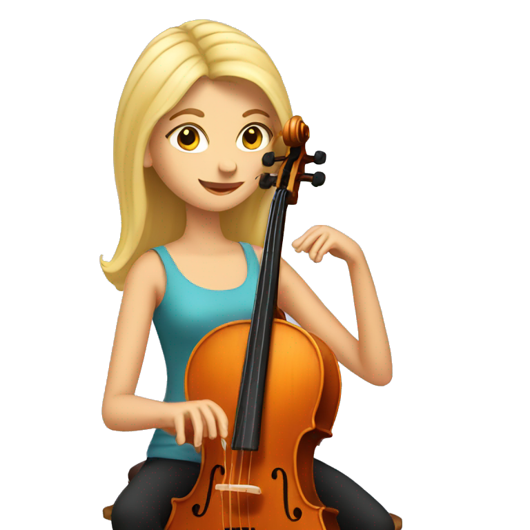 blonde woman playing cello | AI Emoji Generator