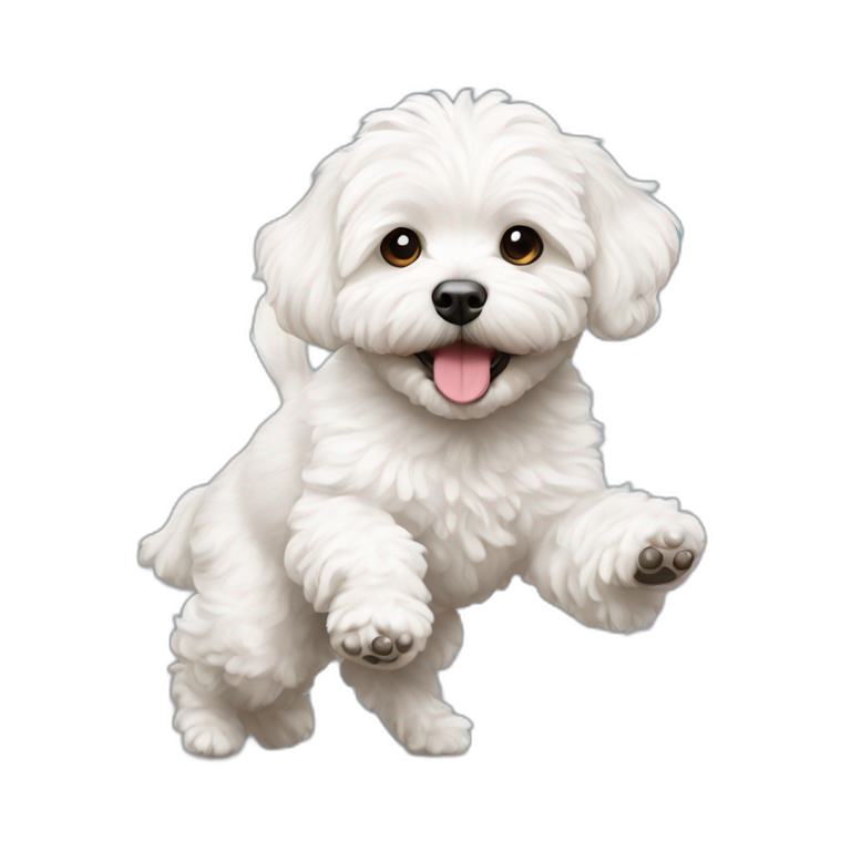 a white maltipoo thinking | AI Emoji Generator