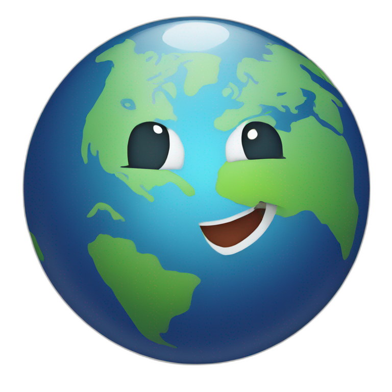 Globe with a smile | AI Emoji Generator