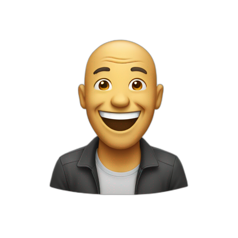 A world man in laughing small emojis | AI Emoji Generator