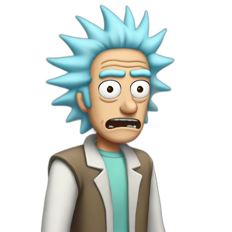 Rick Sanchez form behind | AI Emoji Generator