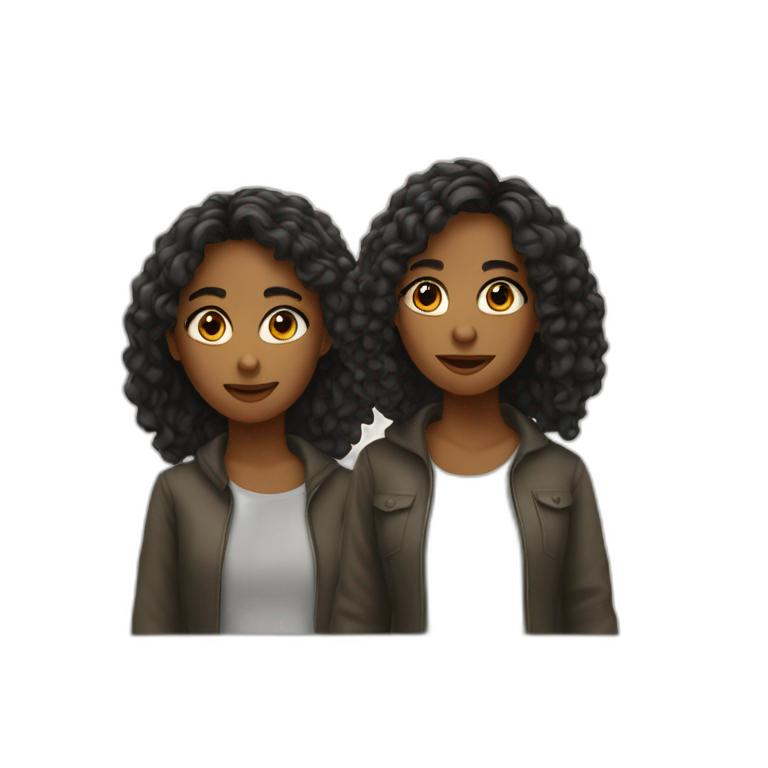 two girls and a rabbit | AI Emoji Generator