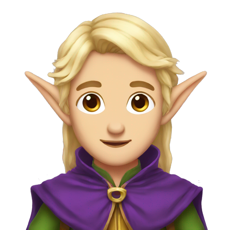 Fear Noble Female Elf With Elf Ears And Blonde Hair And Purple Robes Ai Emoji Generator 1658